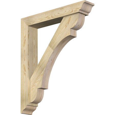 Ekena Millwork Olympic Traditional Rough Sawn Bracket w/ Offset Brace, Douglas Fir, 6"W x 34"D x 40"H BKT0604X34X40OLY01RDF